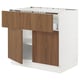 SEKTION kitchen unit - walnut & white wood, modern design, cabinets & drawers.