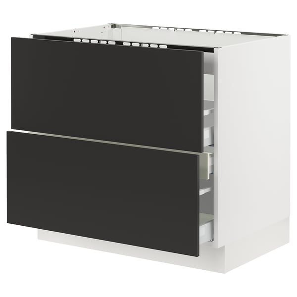 Ikea SEKTION kitchen cabinet, black, white, modern design.
