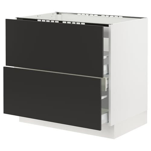 Ikea SEKTION kitchen cabinet, black, white, modern design.