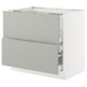 SEKTION kitchen base unit in light grey with two drawers and sleek design.