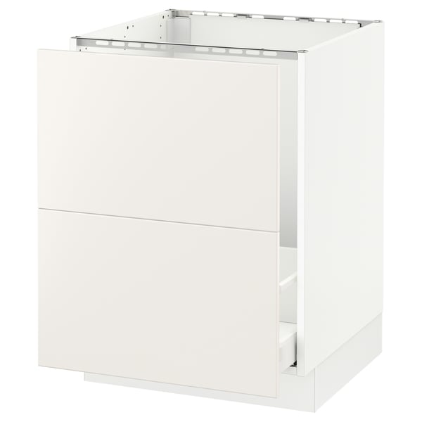 White ikea SEKTION kitchen cabinet, with smooth drawers and clean design.