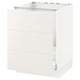 SEKTION white kitchen base cabinet with smooth drawer.