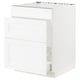 White SEKTION kitchen cabinet with drawers, modern design, smooth finish.
