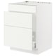An ikea SEKTION white kitchen cabinet in a rectangular shape with smooth surfaces and minimalist design.