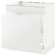 SEKTION kitchen cabinet; white, square, modern design, glossy finish.