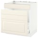 Off-white kitchen cabinet, SEKTION line, with bevelled drawer edges, cream colour, square shape.