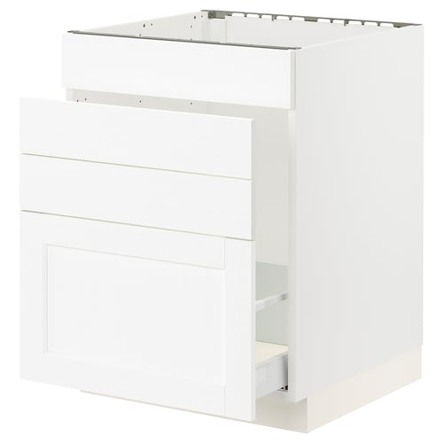 White SEKTION kitchen cabinet with subtle grain, rectangular, modern design, smooth surface.