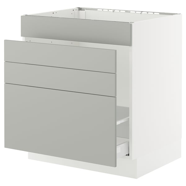 SEKTION kitchen unit in light grey with sleek design and modern finish.
