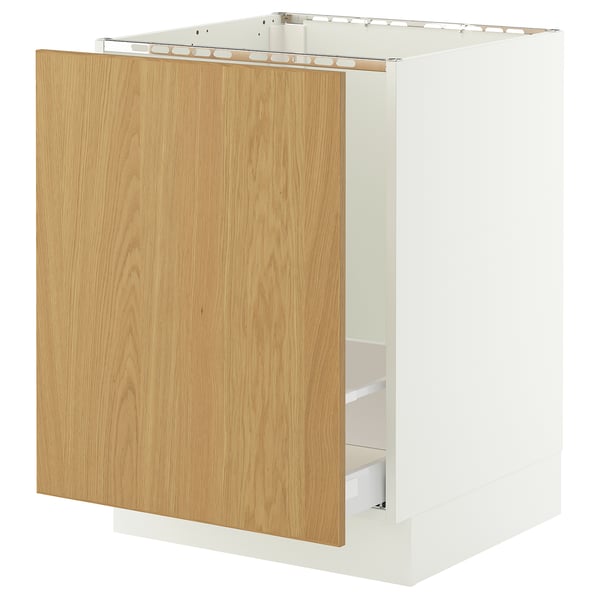 SEKTION cabinet, white oak, rectangular, modern design, with drawer.