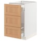 SEKTION kitchen unit with oak drawers. White and wood tone, rectangular, modern design.