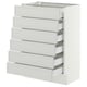 SEKTION / MAXIMERA Base cabinet 6 fronts/6 low drawers, white/Aspudden light grey, 61x37x76 cm