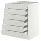 SEKTION / MAXIMERA Base cabinet 6 fronts/6 low drawers, white/Aspudden light grey, 61x61x76 cm