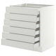 SEKTION / MAXIMERA Base cabinet 6 fronts/6 low drawers, white/Aspudden light grey, 76x61x76 cm