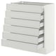 SEKTION / MAXIMERA Base cabinet 6 fronts/6 low drawers, white/Aspudden light grey, 76x37x76 cm