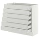 SEKTION / MAXIMERA Base cabinet 6 fronts/6 low drawers, white/Aspudden light grey, 91x37x76 cm