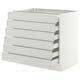 SEKTION / MAXIMERA Base cabinet 6 fronts/6 low drawers, white/Aspudden light grey, 91x61x76 cm