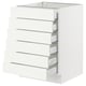 White SEKTION kitchen cabinet with six drawers.