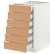SEKTION kitchen cabinet, white & oak, 6 drawers. Modern design with full-extension.
