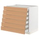 SEKTION kitchen unit, white & oak, five drawers, square, modern design.