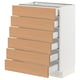 Light oak SEKTION kitchen cabinet with 6 sleek drawers and white frame.
