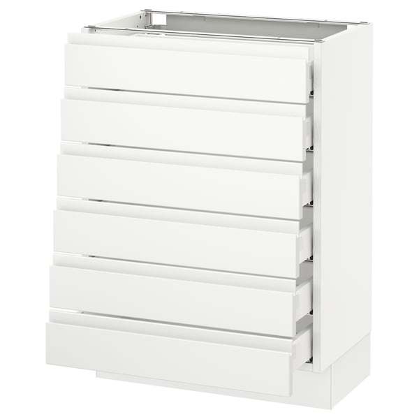 White SEKTION cabinet with 6 drawers, modern design.