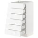 Ikea SEKTION white kitchen cabinet with multiple drawers.