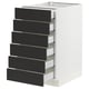 SEKTION kitchen cabinet in white with six black drawers.