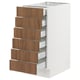 White ikea SEKTION unit with six wooden drawers.