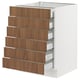 White SEKTION kitchen unit with walnut drawers.