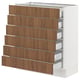 SEKTION kitchen unit, white & walnut, 6 drawers, sleek modern design.