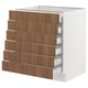 SEKTION walnut-toned kitchen unit with multiple drawers, sleek and modern design.