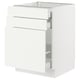 White SEKTION kitchen cabinet with three drawers.