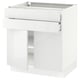 SEKTION kitchen base in white with high-gloss finish, modern design, and adjustable shelves.