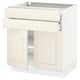 Off-white SEKTION kitchen cabinet, traditional design, 2 doors, 1 drawer, fiberboard, particleboard, bevelled edges, adjustable shelves.