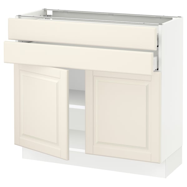SEKTION off-white kitchen unit with cupboards & drawers, bevelled edges.