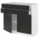 SEKTION black kitchen cabinet, modern design with adjustable shelves.