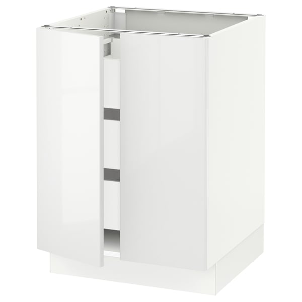 White SEKTION kitchen cabinet, glossy finish, rectangular shape, modern minimalist design.
