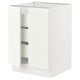White SEKTION kitchen cabinet, modern design, three shelves, metal rail hinges.