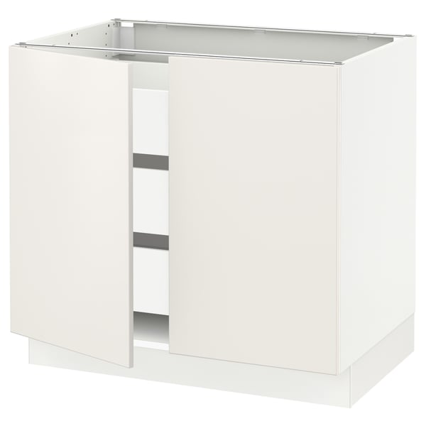 SEKTION white cabinet, modern kitchen furniture, white, rectangular, smooth, clean lines.