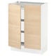 Ikea SEKTION kitchen cabinet, light ash wood, white frame, two doors, square shape.