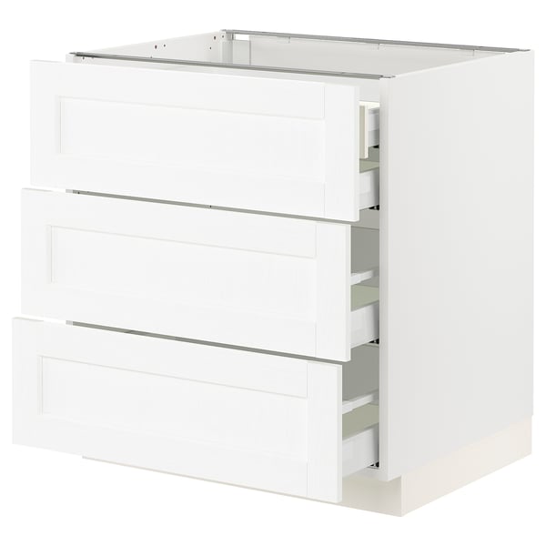 SEKTION white kitchen cabinet with pull-out drawers, sleek design.