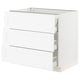 SEKTION white kitchen cabinet, modern design, sturdy build, three drawers.