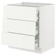 SEKTION white kitchen cabinet, modern, 3-drawer design, white finish, sleek modern kitchen furniture.
