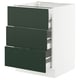 Ikea SEKTION kitchen in white with green drawers, modern and sleek design.
