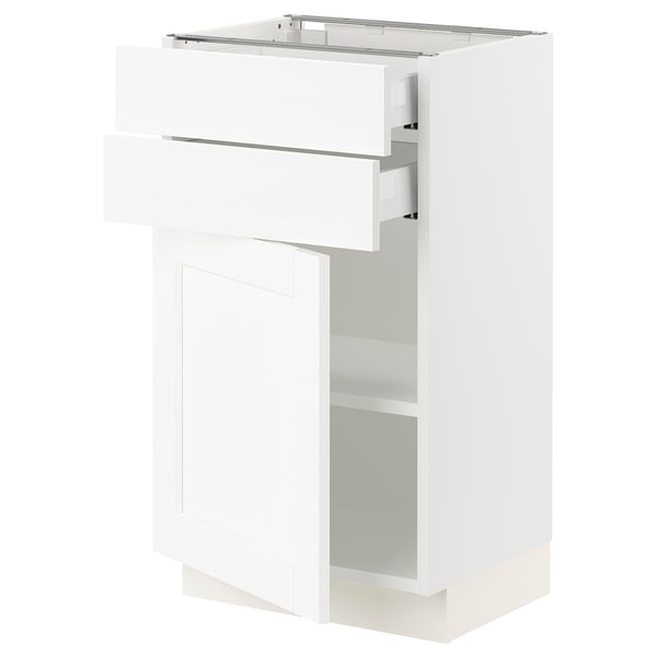 SEKTION white kitchen cabinet, square, drawers, classic design.