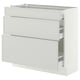SEKTION / MAXIMERA Base cabinet with 3 drawers, white/Aspudden light grey, 91x37x76 cm
