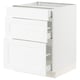 White SEKTION kitchen cabinet with two drawers and shelves, smooth edges, classic style.