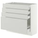 SEKTION / MAXIMERA Base cabinet with 4 drawers, white/Aspudden light grey, 91x37x76 cm