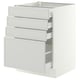 SEKTION / MAXIMERA Base cabinet with 4 drawers, white/Aspudden light grey, 61x61x76 cm