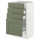 A modern kitchen cabinet named SEKTION with green axstad fronts and four drawers, all made of particleboard and foil.